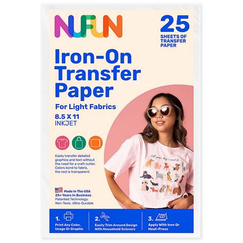 Nufun Activities Inkjet Printable Iron On Heat Transfer Paper